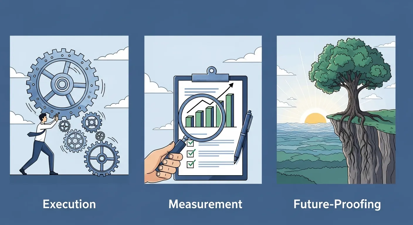 A visual representation of influencer marketing execution, featuring a creative brief, campaign planning, and analytics tools for measuring ROI.