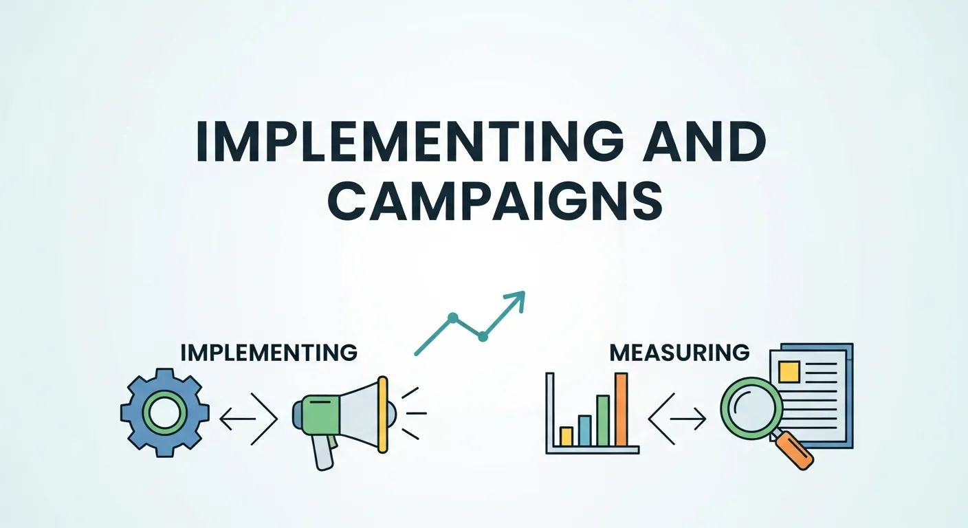 A marketer analyzing influencer campaign performance on a laptop, with metrics like engagement rates, ROI, and audience growth displayed on the screen