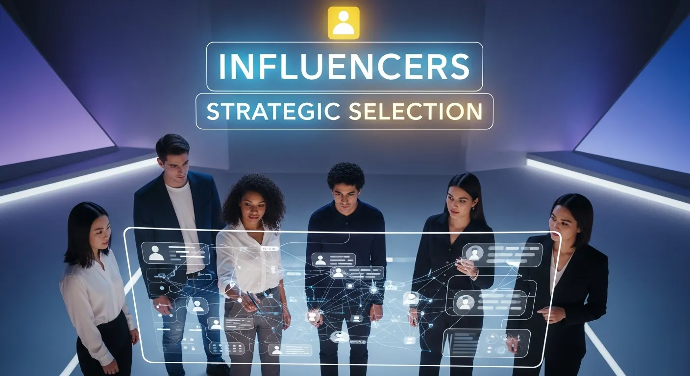 A tiered chart showing influencer categories: Mega, Macro, Micro, and Nano, with examples of their follower counts and engagement levels