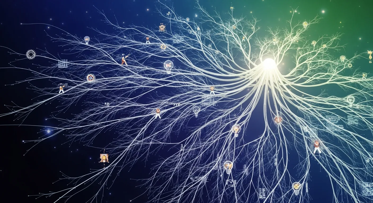 A graphic showing frequently asked questions about influencer marketing, with icons of collaboration tools, social media platforms, and campaign success metrics.