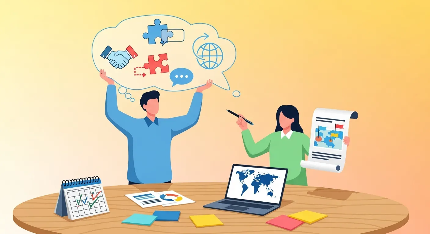 Marketing manager preparing influencer brief and campaign outline for brand collaboration outreach.