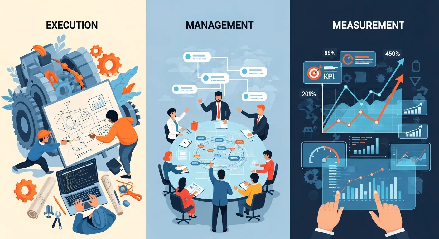 Brand manager collaborating with influencer marketing on creative brief for social media campaign content planning