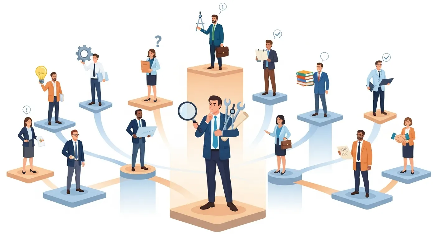 Illustration showing influencer marketing tiers from nano to mega creators with engagement and reach comparison.
