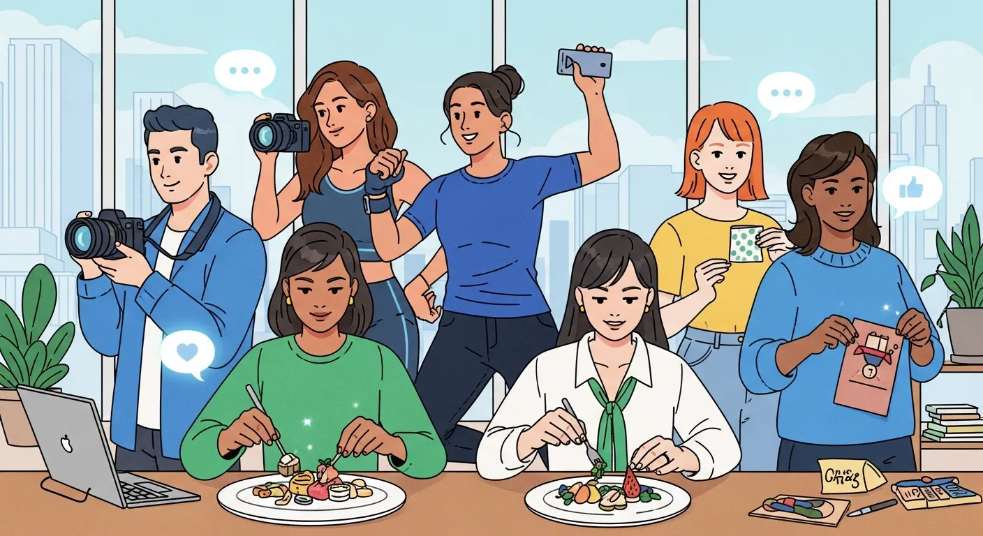 Micro-influencer creating authentic niche content for a highly engaged community audience on social media