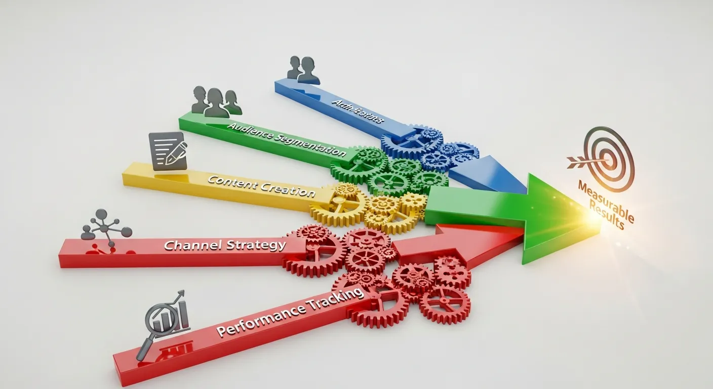 Infographic of influencer marketing campaign tiers, from awareness to conversion, with examples of influencer types